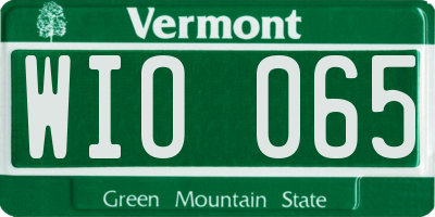 VT license plate WIO065