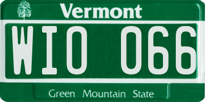 VT license plate WIO066