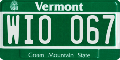 VT license plate WIO067