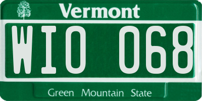 VT license plate WIO068