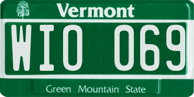 VT license plate WIO069