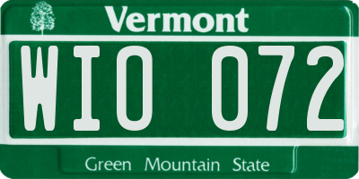 VT license plate WIO072
