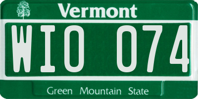 VT license plate WIO074