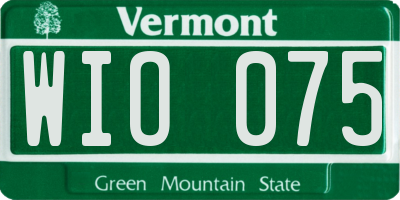 VT license plate WIO075