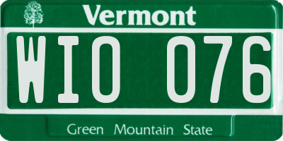 VT license plate WIO076
