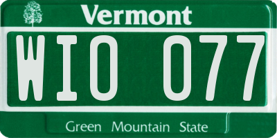 VT license plate WIO077