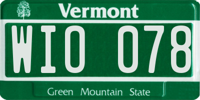 VT license plate WIO078