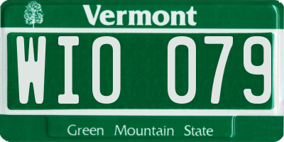 VT license plate WIO079