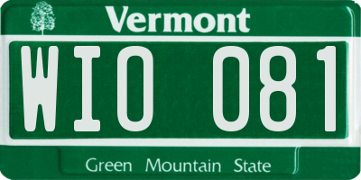 VT license plate WIO081