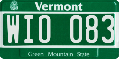 VT license plate WIO083