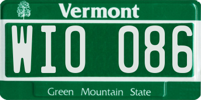 VT license plate WIO086