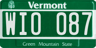 VT license plate WIO087