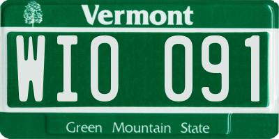 VT license plate WIO091