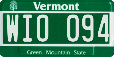 VT license plate WIO094