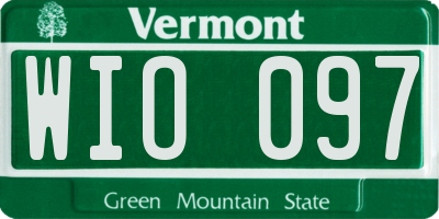 VT license plate WIO097