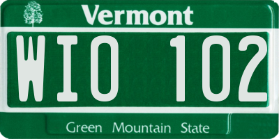 VT license plate WIO102