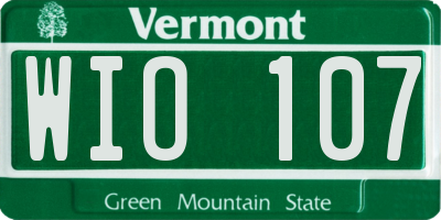 VT license plate WIO107
