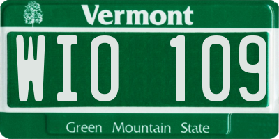 VT license plate WIO109
