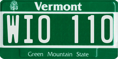 VT license plate WIO110