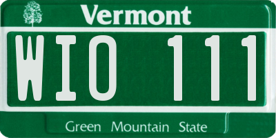 VT license plate WIO111