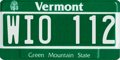 VT license plate WIO112