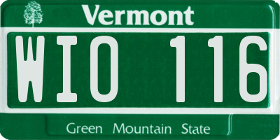 VT license plate WIO116