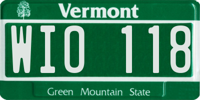 VT license plate WIO118