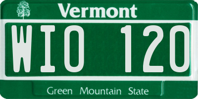 VT license plate WIO120