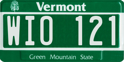 VT license plate WIO121