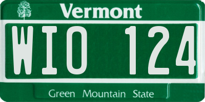VT license plate WIO124
