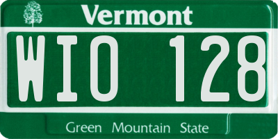 VT license plate WIO128