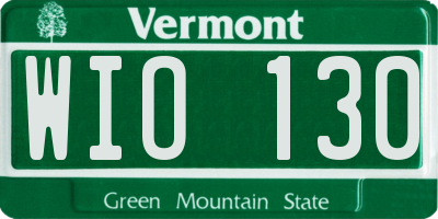 VT license plate WIO130