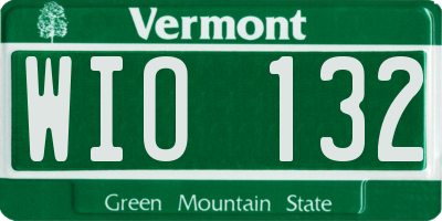 VT license plate WIO132
