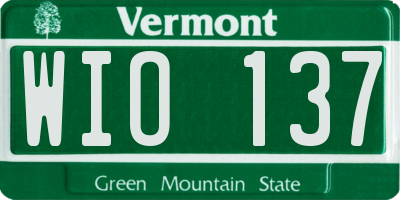 VT license plate WIO137