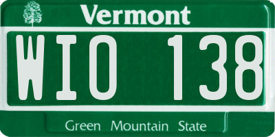 VT license plate WIO138