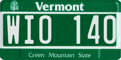 VT license plate WIO140