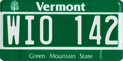 VT license plate WIO142