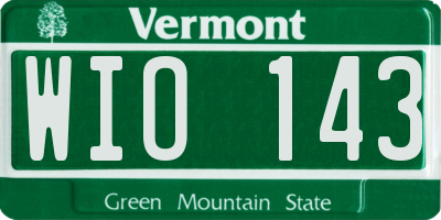 VT license plate WIO143
