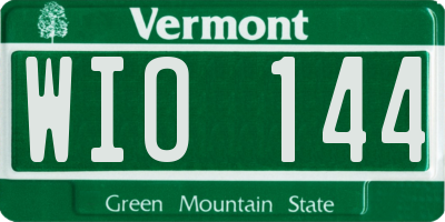VT license plate WIO144