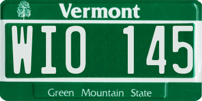 VT license plate WIO145
