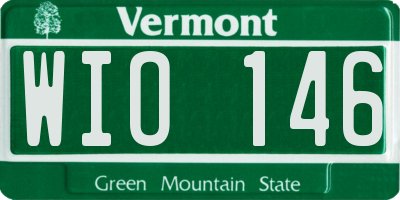 VT license plate WIO146