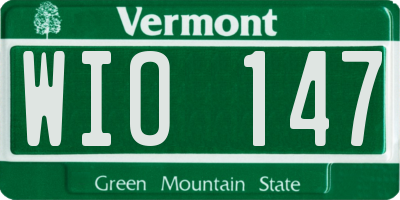 VT license plate WIO147