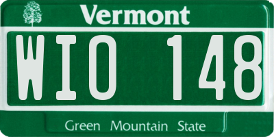 VT license plate WIO148