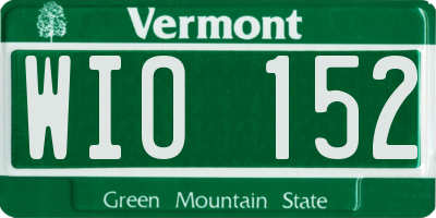 VT license plate WIO152