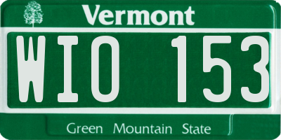 VT license plate WIO153
