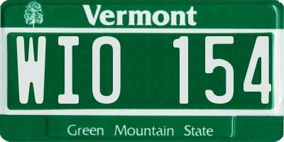 VT license plate WIO154
