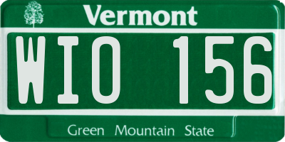 VT license plate WIO156