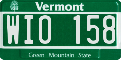 VT license plate WIO158