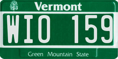 VT license plate WIO159