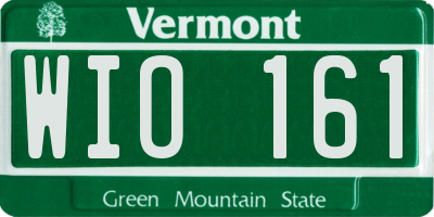 VT license plate WIO161